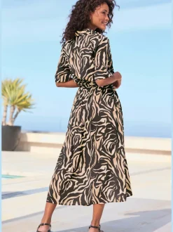 Robe-chemisier robe d'été à petit col chemisier