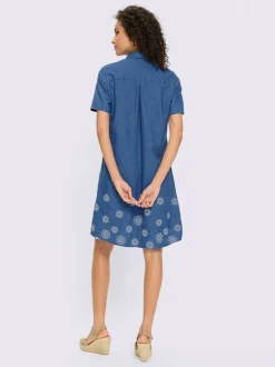 Robe en jean superbe broderie florale