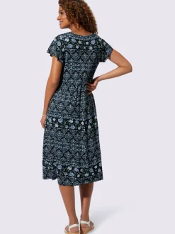 Robe en jersey et imprimé floral avec manches courtes