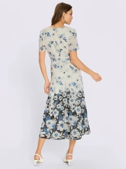 Robe en satin bordures à l'imprimé dégradé