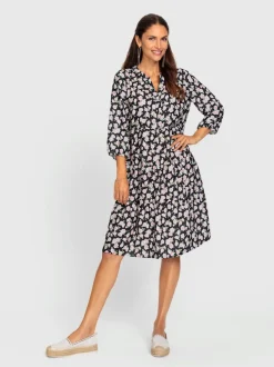 Robe à fleurs coupe en a affinante