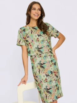 Robe imprimée aspect 2 en 1