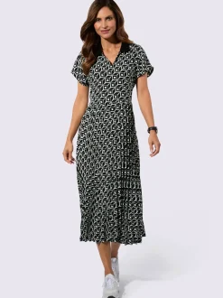 Robe imprimée superbe partie jupe plissée et raffinée