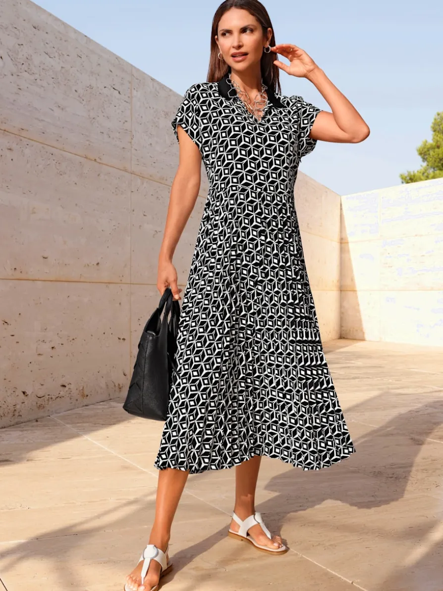Robe imprimée superbe partie jupe plissée et raffinée