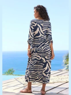 Robe longue avec encolure ronde