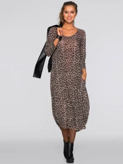 Robe longue imitation tricot fin