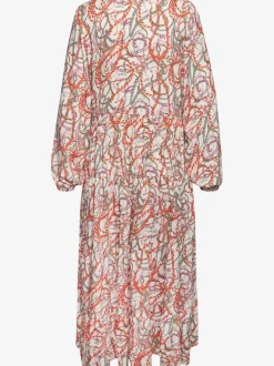 Robe longue robe tissée avec encolure en v