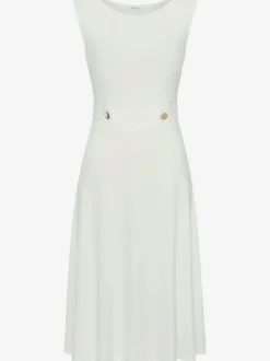 Robe mi-longue robe élégante à encolure ronde