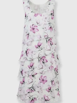 Robe sans manches imprimée à fleurs au genou