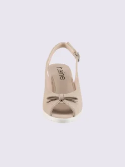 Sandales compensées cuir velours de chèvre