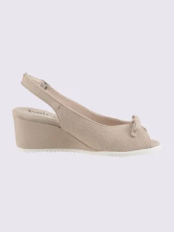 Sandales compensées cuir velours de chèvre
