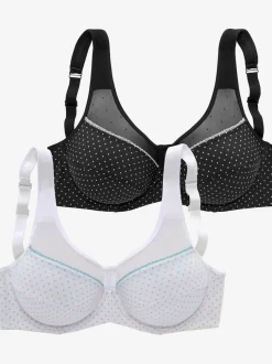 Soutien-gorge à armatures avec empiècement résille (sans garnissage)