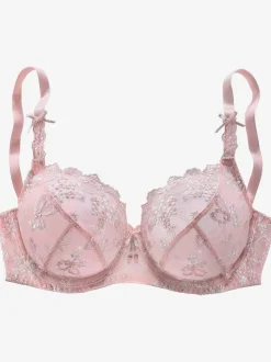 Soutien-gorge à armatures (sans garnissage) en dentelle brodée transparente