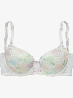 Soutien-gorge à coques féminin avec délicate rose en satin au centre devant