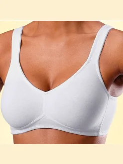 Soutien-gorge doux joli soutien-gorge basique en coton avec bonnets sans coutures et sans garnissage