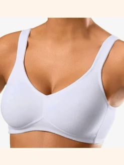 Soutien-gorge doux joli soutien-gorge basique en coton avec bonnets sans coutures et sans garnissage