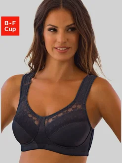 Soutien-gorge féminin (sans garnissage) sans armatures avec larges bretelles doublées