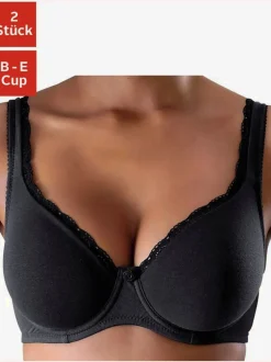 Soutien-gorge spécial t-shirt soutien-gorge basique avec bord dentelle décoratif sur les bonnets et les bretelles