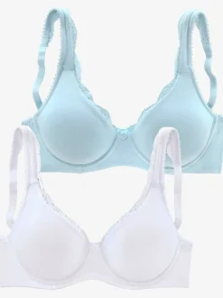 Soutien-gorge spécial t-shirt soutien-gorge basique avec bord dentelle décoratif sur les bonnets et les bretelles