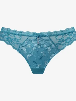 String séduisant en dentelle brodée élégante et empiècements latéraux en dentelle jacquard