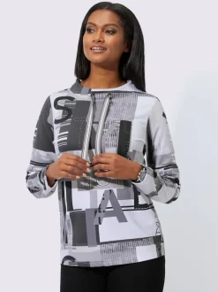 Sweat à capuche à manches longues motif lettres et blocs graphiques