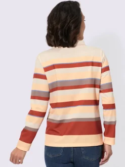 Sweatshirt en coton rayé multicolore marinière à manches longues