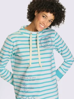 Sweatshirt large col montant avec coulisse