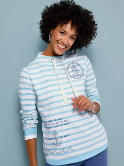 Sweatshirt large col montant avec coulisse