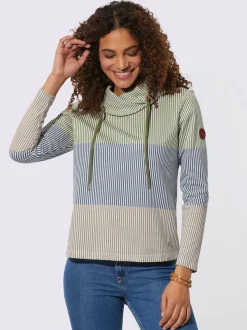 Sweatshirt long col roulé chevauchant