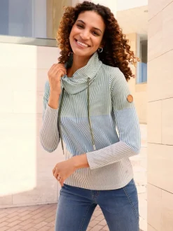 Sweatshirt long col roulé chevauchant