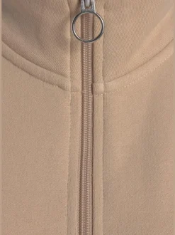 Sweat-shirt pull camionneur avec glissière et col haut