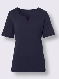 T shirt à manches courtes col V ouvert