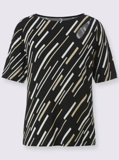 T shirt à manches courtes imprimé graphique col rond