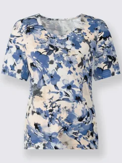 T shirt à manches courtes viscose et motif floral