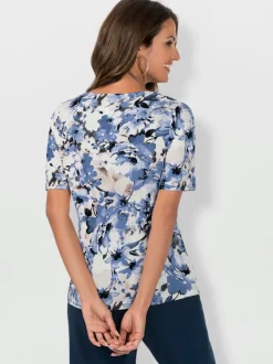 T shirt à manches courtes viscose et motif floral