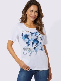 T shirt à manches courtes en coton et motif floral