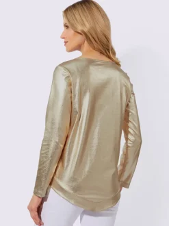 T shirt long fluide en pointe avec découpes à l'encolure interlock