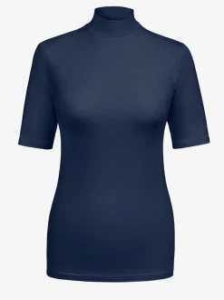 Top pour femme avec col montant et manches courtes