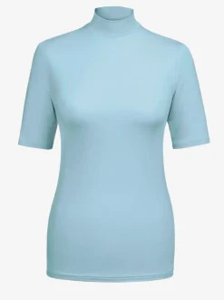 Top pour femme avec col montant et manches courtes