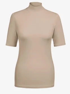 Top pour femme avec col montant et manches courtes