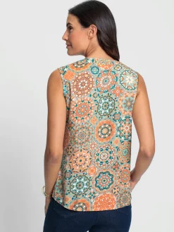Top sans manches à motif mandala fluide