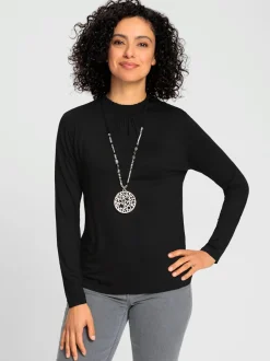 T-shirt à col montant qualité viscose douce