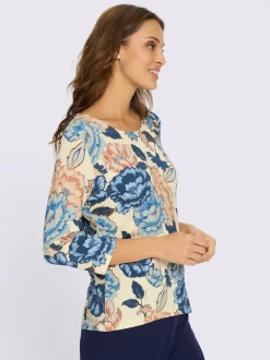 T-shirt à encolure ronde avec viscose