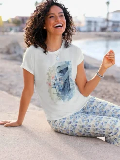 T-shirt à encolure ronde imprimé floral