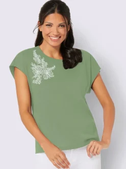 T-shirt à encolure ronde imprimé floral délicat