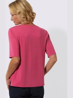 T-shirt à encolure ronde pierres brillantes fantaisie