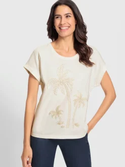 T-shirt à encolure ronde superbe broderie