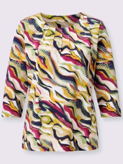 T-shirt à manches 3/4 motif facile à assortir