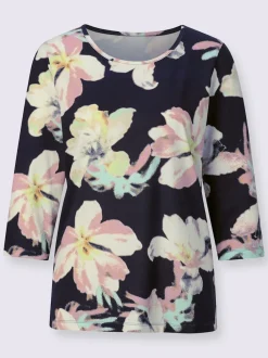T-shirt à manches 3/4 motif floral