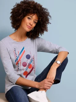 T-shirt à manches 3/4 motif imprimé